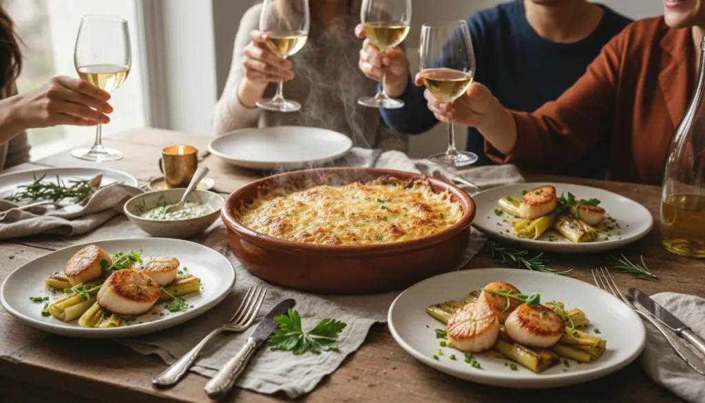 découvrez une recette délicieuse alliant poireaux ultra fondants, saint-jacques tendres et gratin doré, pour un plat qui ravira toute la tablée et émerveillera vos papilles.