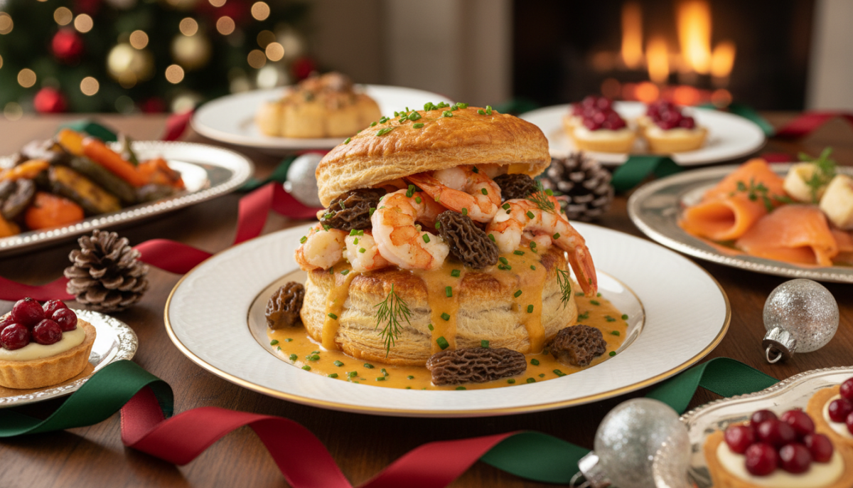 découvrez notre vol-au-vent de noël aux morilles, langoustines et sauce au grand marnier, une recette raffinée qui séduira tous vos invités pour des fêtes inoubliables.