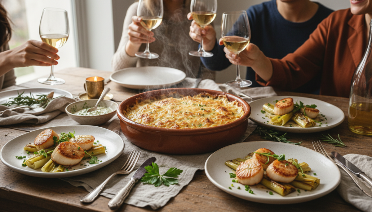 découvrez une recette délicieuse alliant poireaux ultra fondants, saint-jacques tendres et gratin doré, pour un plat qui ravira toute la tablée et émerveillera vos papilles.
