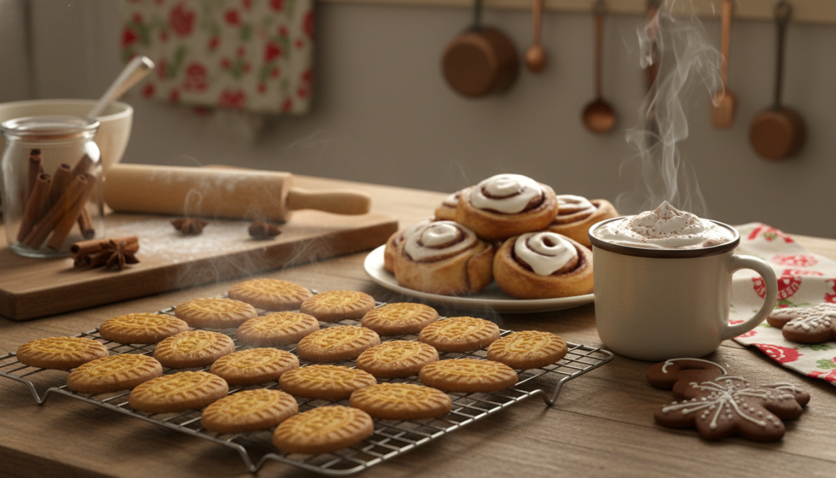 découvrez les spéculoos de christophe felder, dorés au four et délicieusement parfumés, qui embaument la maison d'une ambiance chaleureuse et festive bien avant noël.